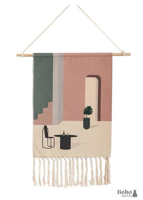 Macrame Wall Hanging Cotton Linen Tassel Tapestry